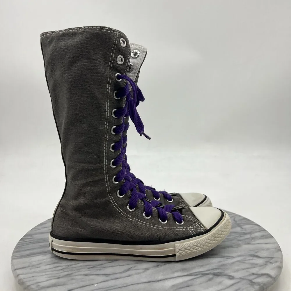 Converse Super High Top Sneakers Juniors 1 Gray Chuck Taylor All Star Calf Knee - Picture 2 of 12